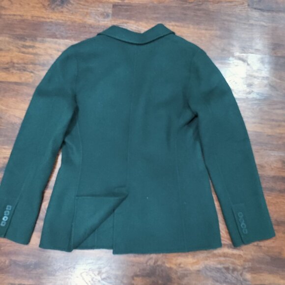 Talbots Forest Green Wool Blend Single Breast Two Button Jacket Blazer Size 10 - Picture 3 of 11